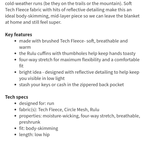 Lululemon Run: Toasty Tech Longsleeve - Picture 10 of 13